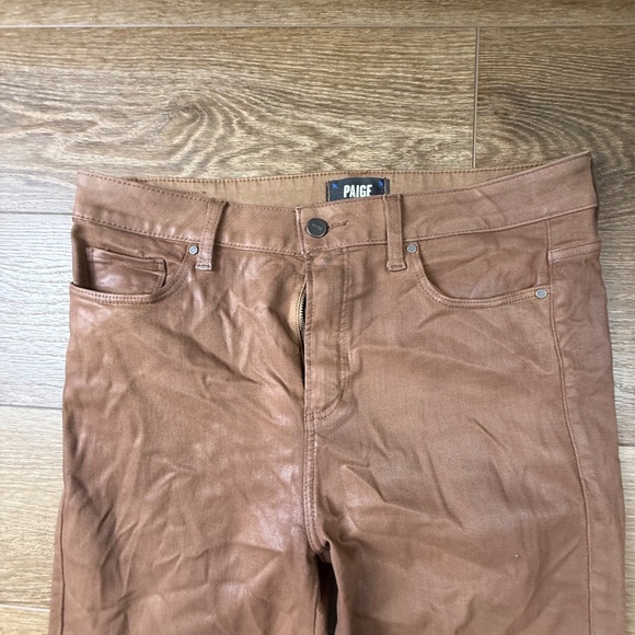 Paige Claudine in Cognac Luxe Coating, Size 31, Fall, Winter, Holiday Flare Jean - Picture 10 of 16
